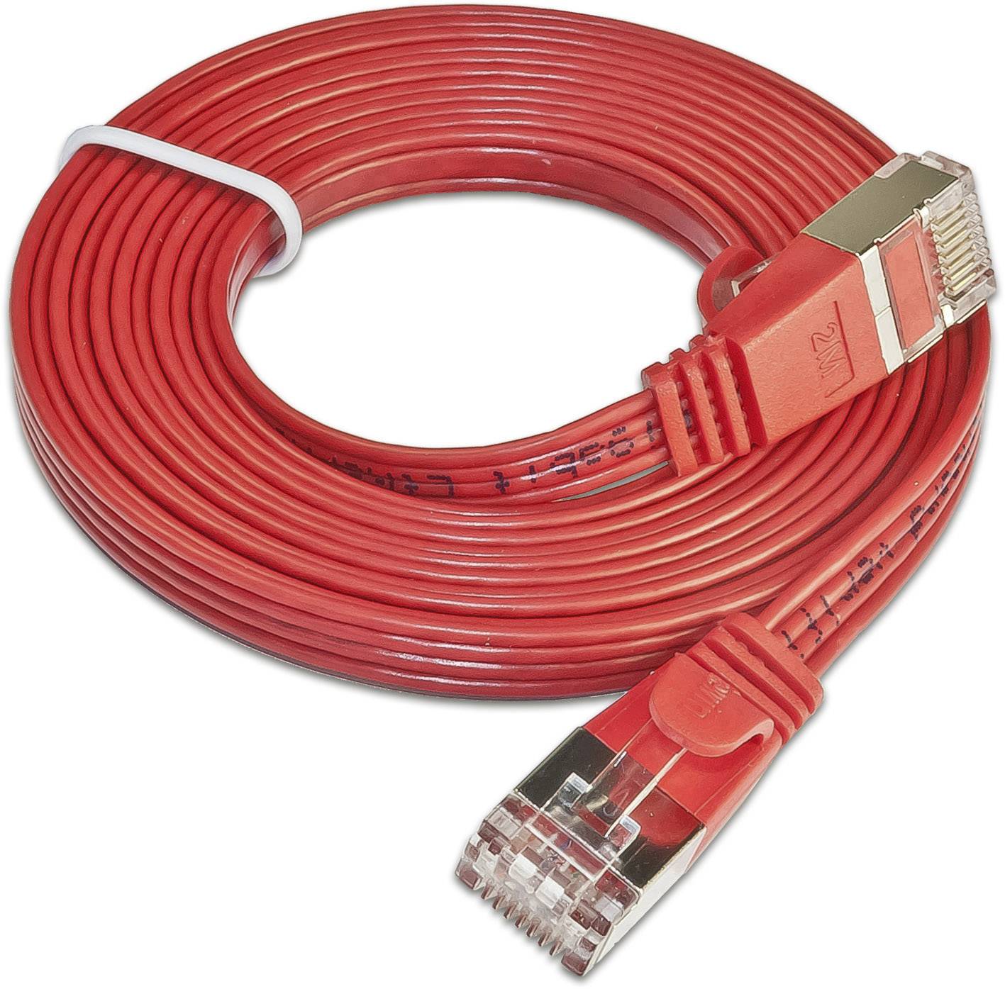 Slim Wirewin PKW-STP-SLIM-KAT6 3.0 RT RJ45 Netzwerkkabel, Patchkabel CAT 6 U/FTP 3.00 m Rot flach 1 St.