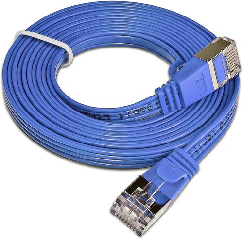 Slim Wirewin RJ45 Netzwerk Anschlusskabel CAT 6 U/FTP 5.00m Blau flach