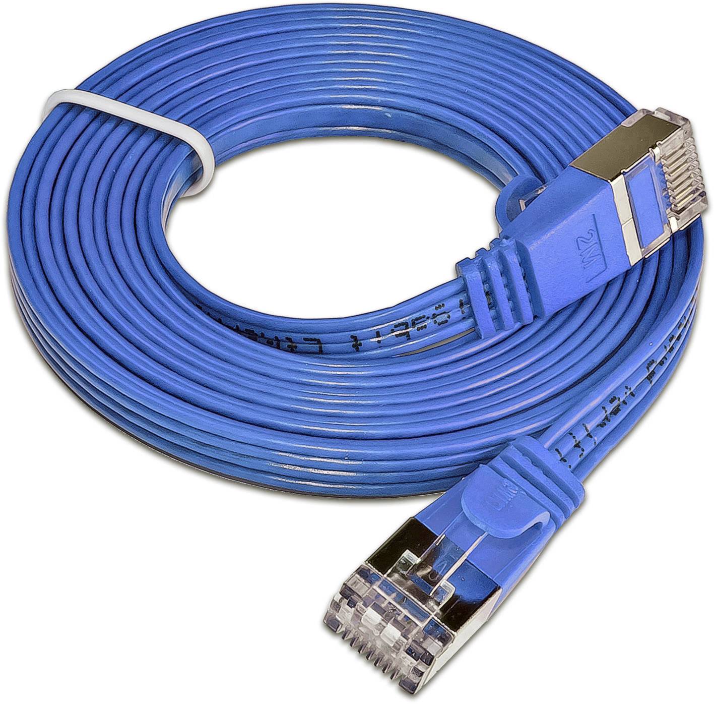 Slim Wirewin PKW-STP-SLIM-KAT6 5.0 BL RJ45 Netzwerkkabel, Patchkabel CAT 6 U/FTP 5.00 m Blau flach 1 St.