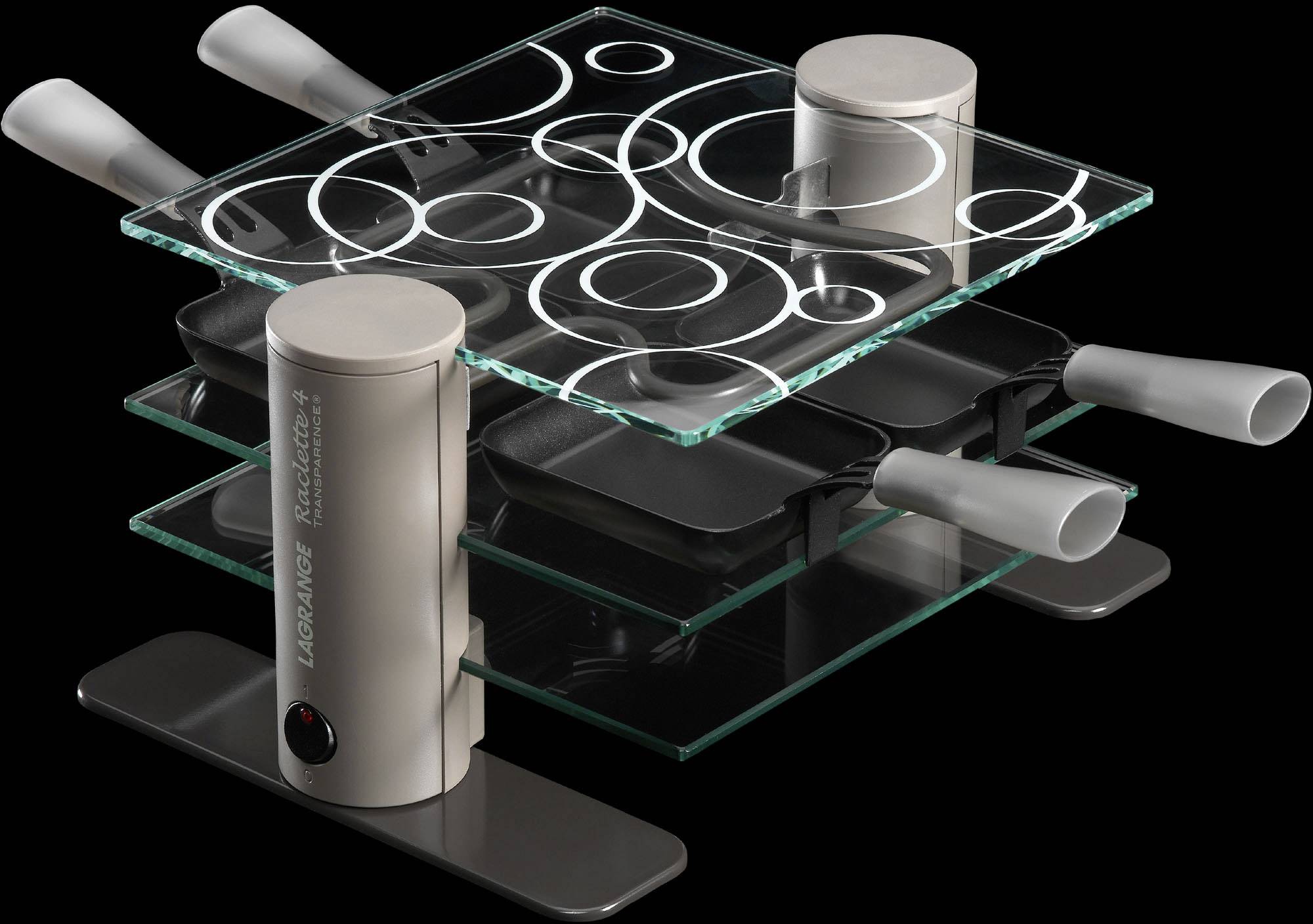 Maybaum MAYB R 4 Raclette 4Pfännchen, kabelgebunden Transparent