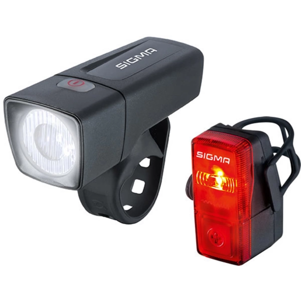 Sigma Fahrradbeleuchtung Set AURA 25 FL + CUBIC RL K-SET batteriebetrieben Schwarz Sigma Fahrradbeleuchtung Set AURA 25 FL + CUBIC RL K-SET batteriebetrieben Schwarz