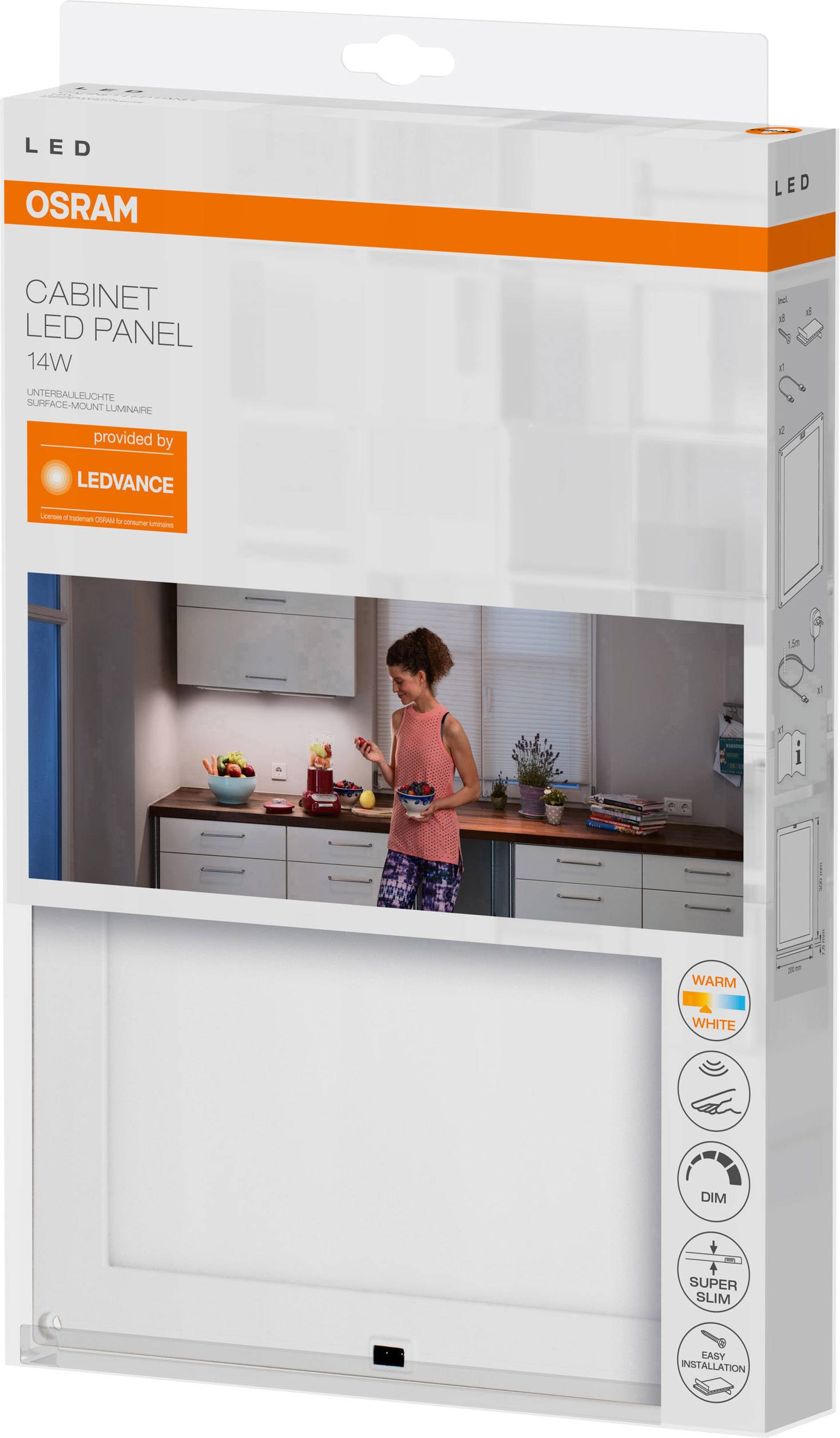 LEDVANCE Cabinet LED Panel L LED-Unterbauleuchte LED LED fest eingebaut 14 W Warmweiß