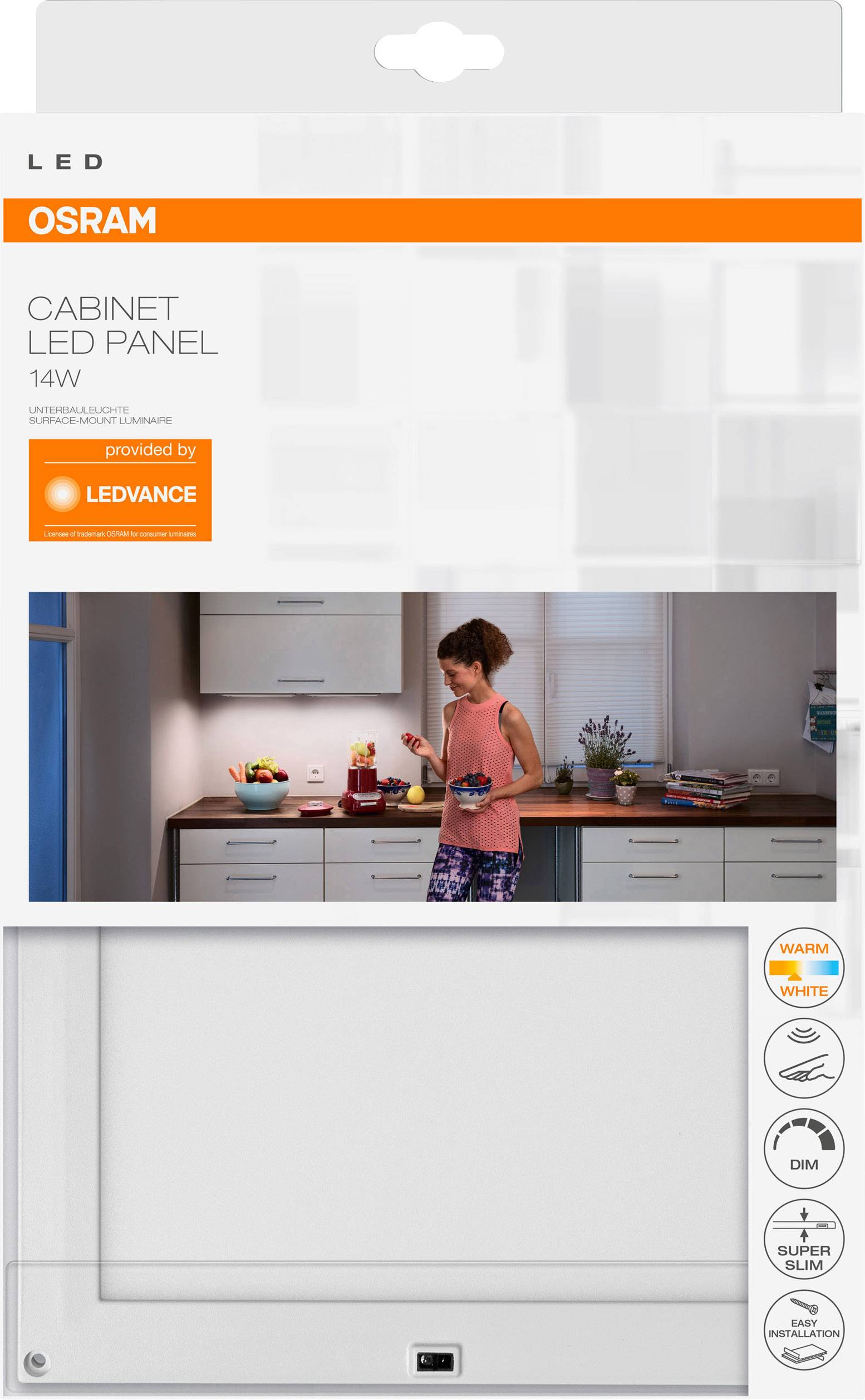 LEDVANCE Cabinet LED Panel L LED-Unterbauleuchte LED LED fest eingebaut 14 W Warmweiß