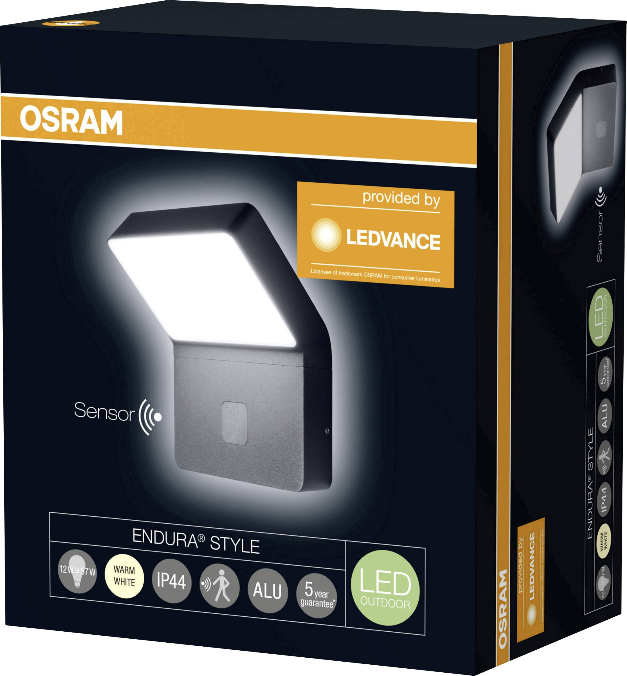 LEDVANCE ENDURA® STYLE WALL WIDE L 4058075205666 LED-Außenwandleuchte 12 W Dunkelgrau