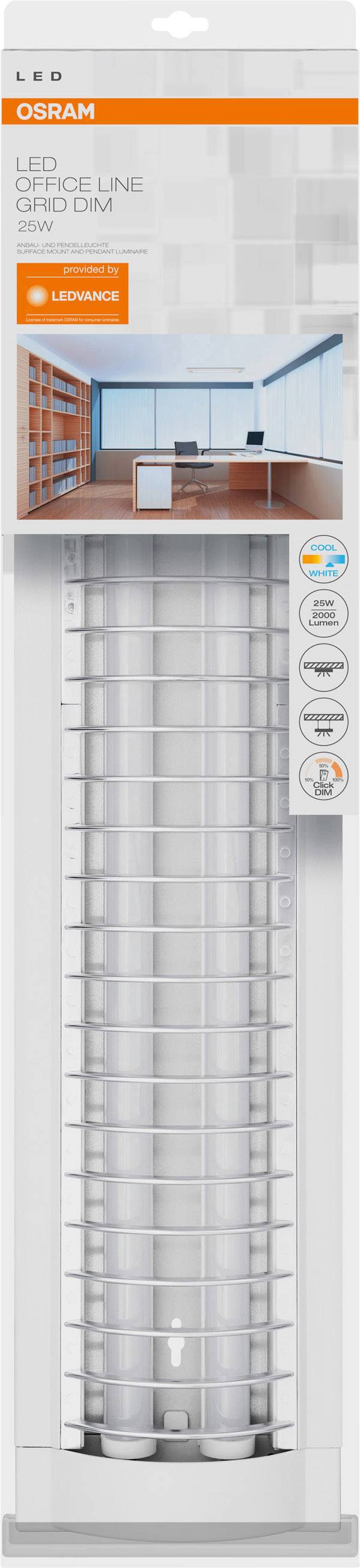 LEDVANCE 4058075271548 LED Office Line Grid DIM L LED-Deckenleuchte T8 25 W