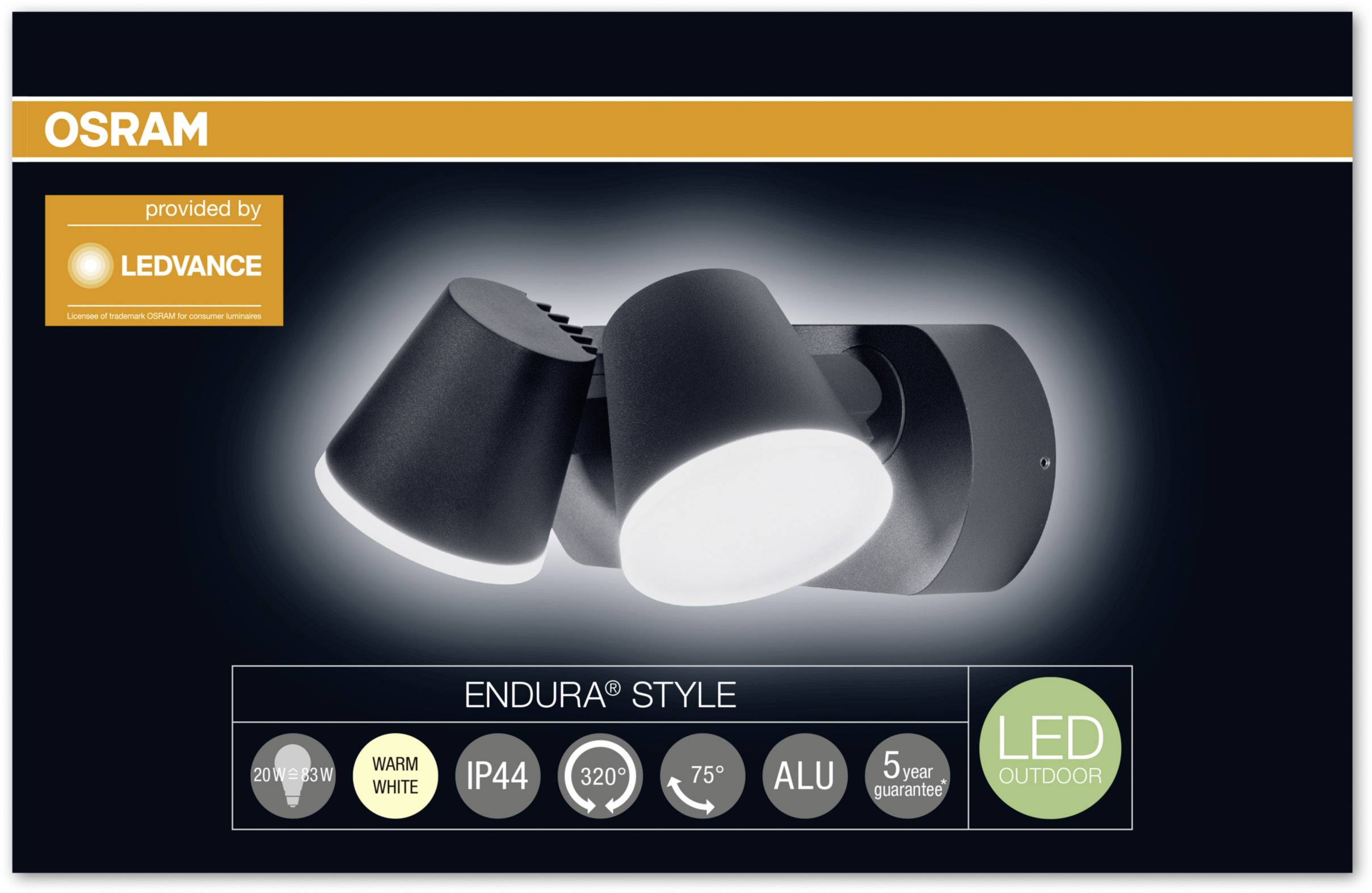 LEDVANCE ENDURA® STYLE MIDI SPOT L 4058075205499 LED-Außenstrahler 20 W