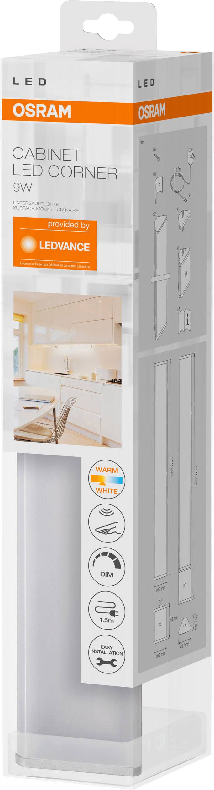 LEDVANCE Cabinet LED Corner L LED-Unterbauleuchte 9 W Warmweiß