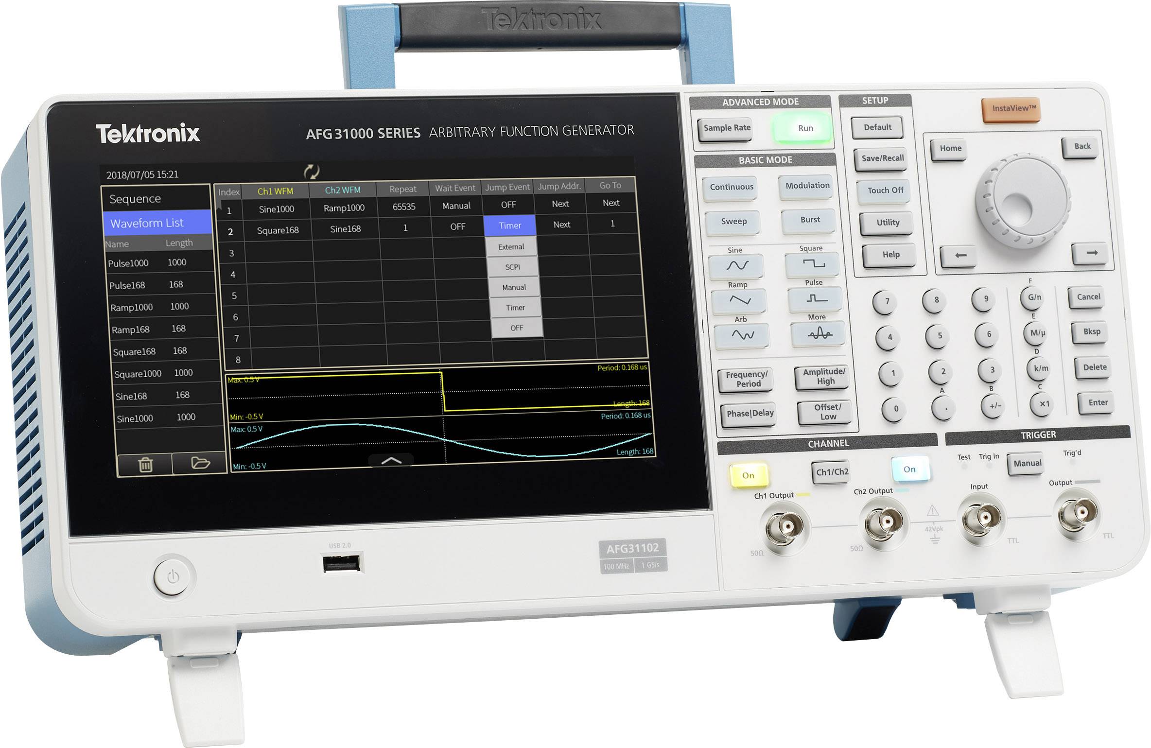 Tektronix AFG31151 Funktionsgenerator netzbetrieben 0.000001Hz - 150MHz 1-Kanal Arbiträr, Dreieck, Puls, Rauschen, Rechteck, Sinus