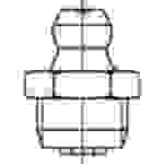 TOOLCRAFT DIN 71412A 4 Form A-M Kegelschmiernippel, kurz, mit Sechskant, Kegelkopf gerade/axial,mit Kegelgew. Abmessung: AM 6 x