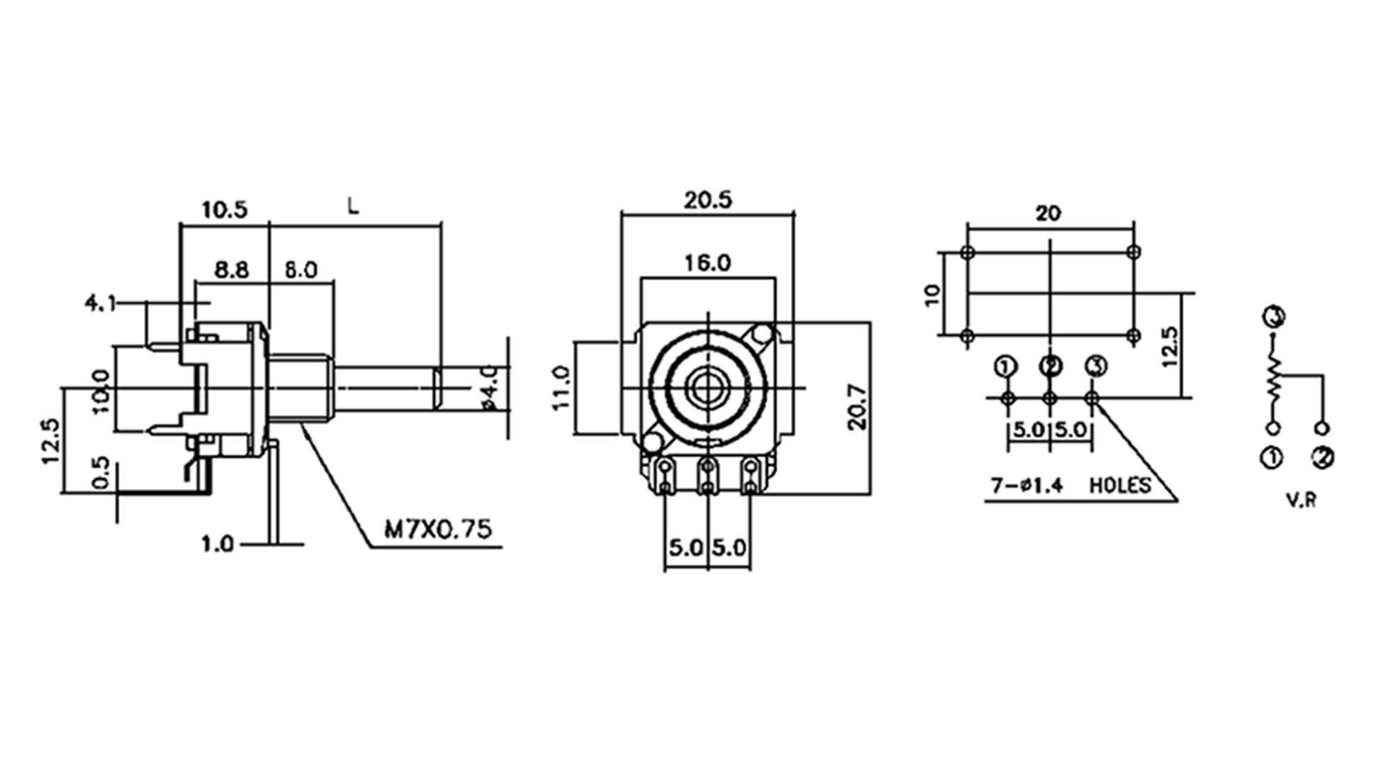 Alpha RD1601F40B430R6B10KM RD1601F40B430R6B10KM Dreh-Potentiometer Mono 0.2W 10kΩ 1St.