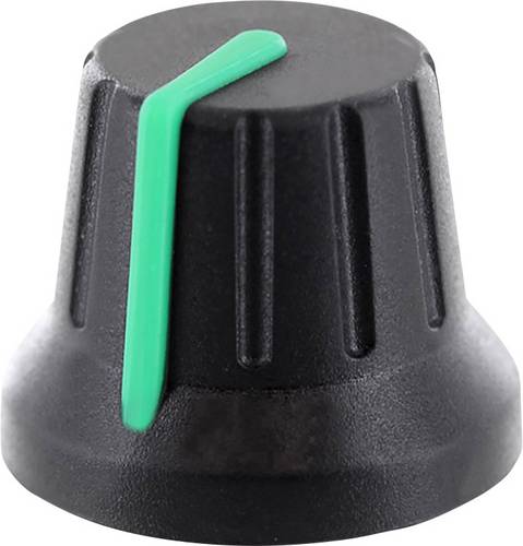 TRU COMPONENTS RK49009GN Drehknopf mit Knopfmarkierung Schwarz (Ø x H) 18.8 mm x 15.24 mm