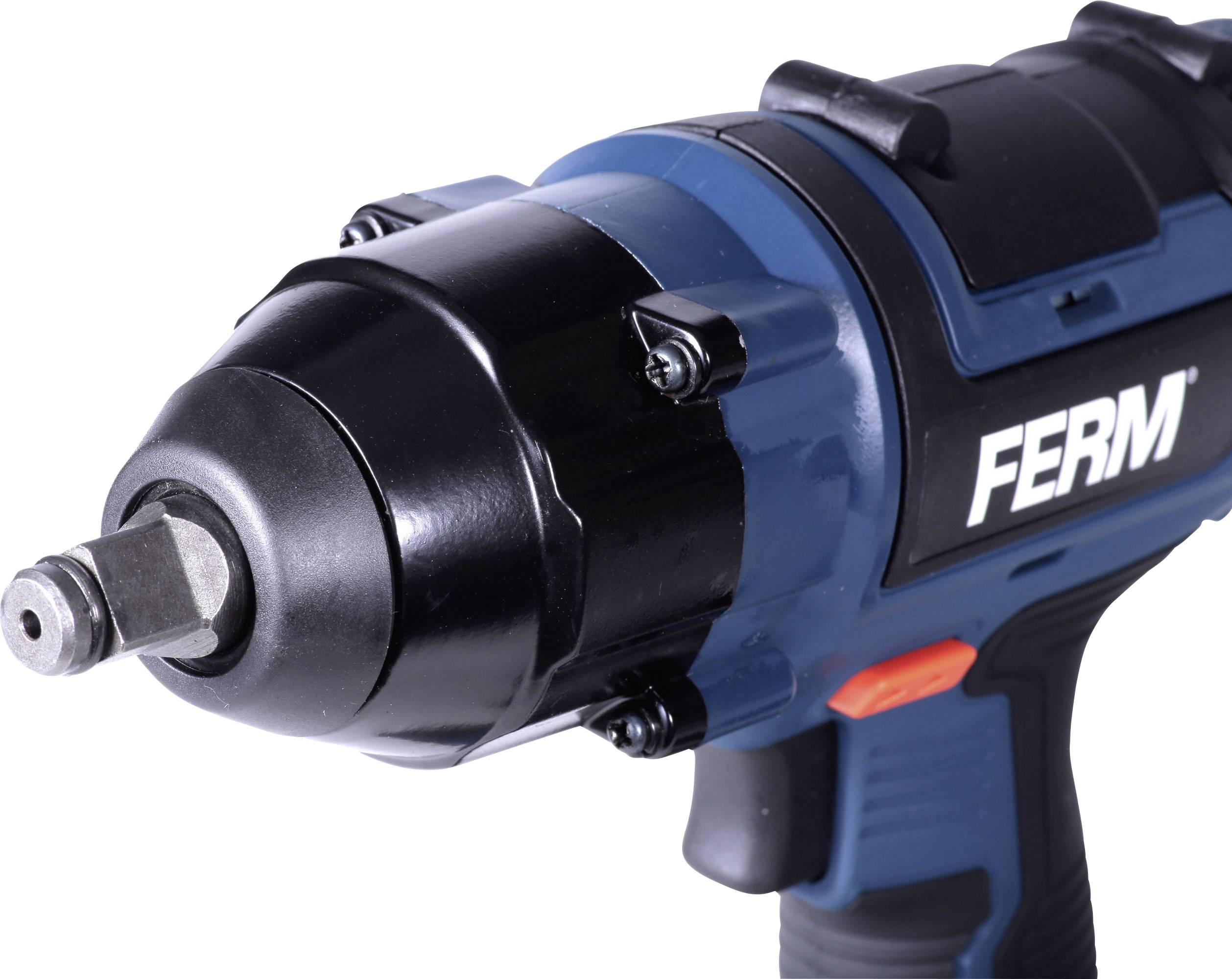 Ferm CDM1127 Li-Ion Draadloze Slagmoersleutel - 380Nm - 18V - 4,0Ah - inclusief 2 delige doppenset, lader in een robuuste opbergkoffer, zwart, blauw