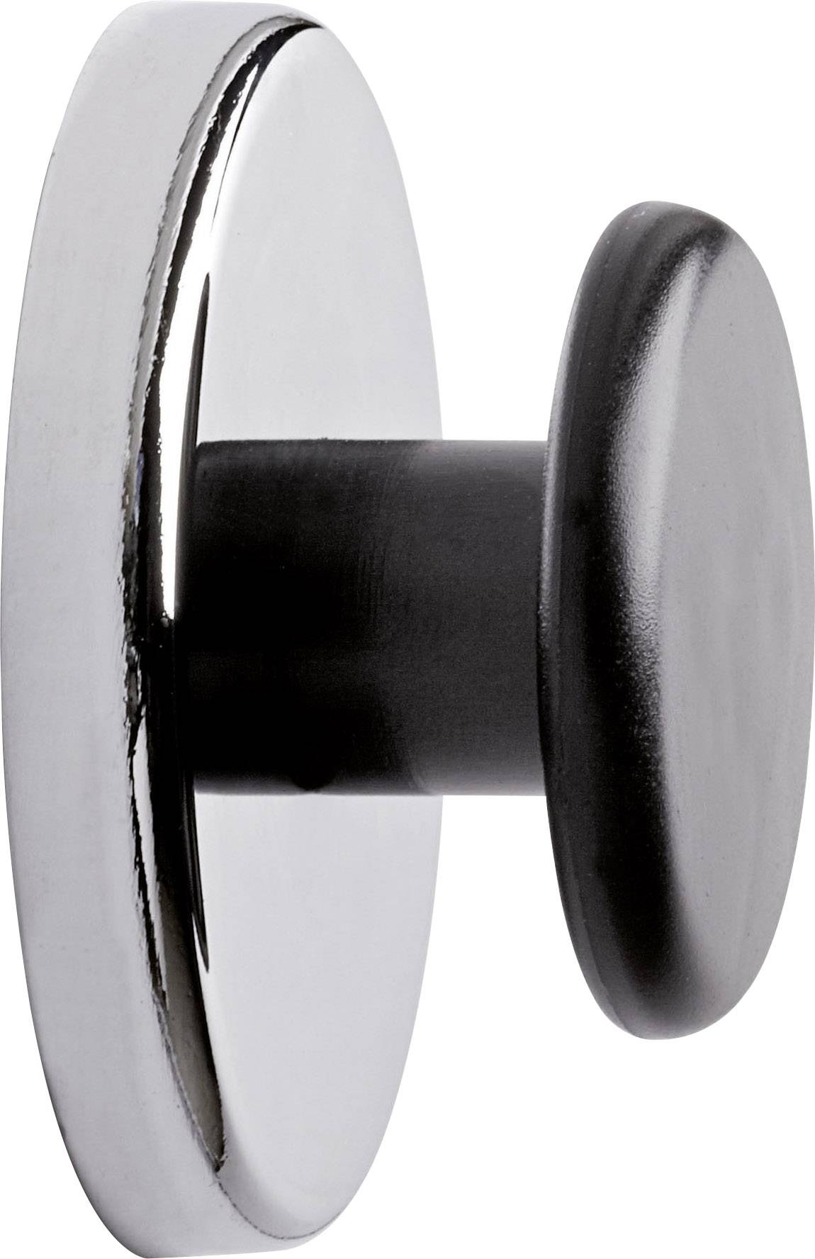 Maul Kraftmagnet (Ø x H) 67mm x 33mm rund, mit Griffknopf Silber, Schwarz 1 St. 6155096