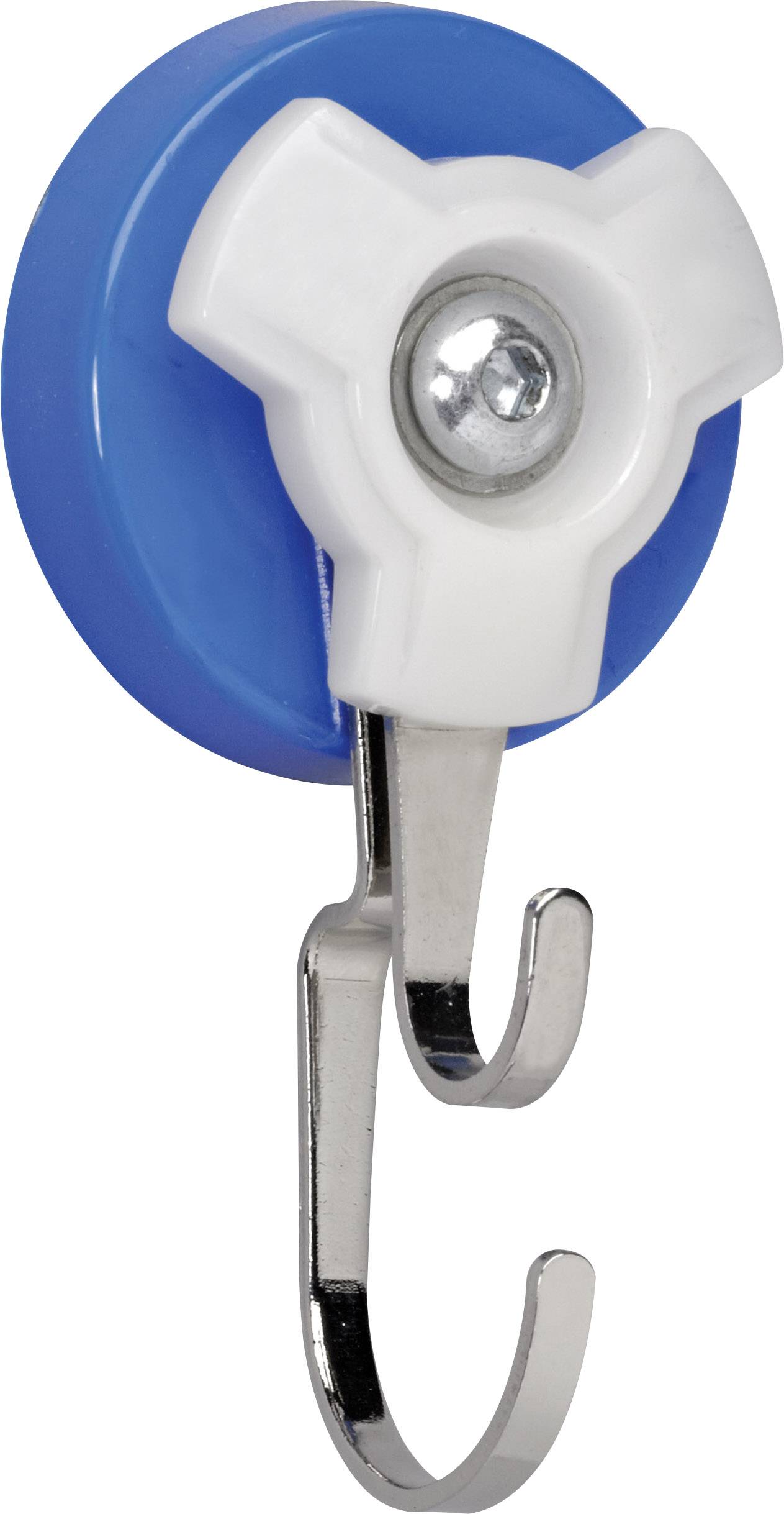 Maul Magnet (Ø x H) 56 mm x 40 mm rund, mit Doppelhaken Blau, Silber 1 St. 6155935