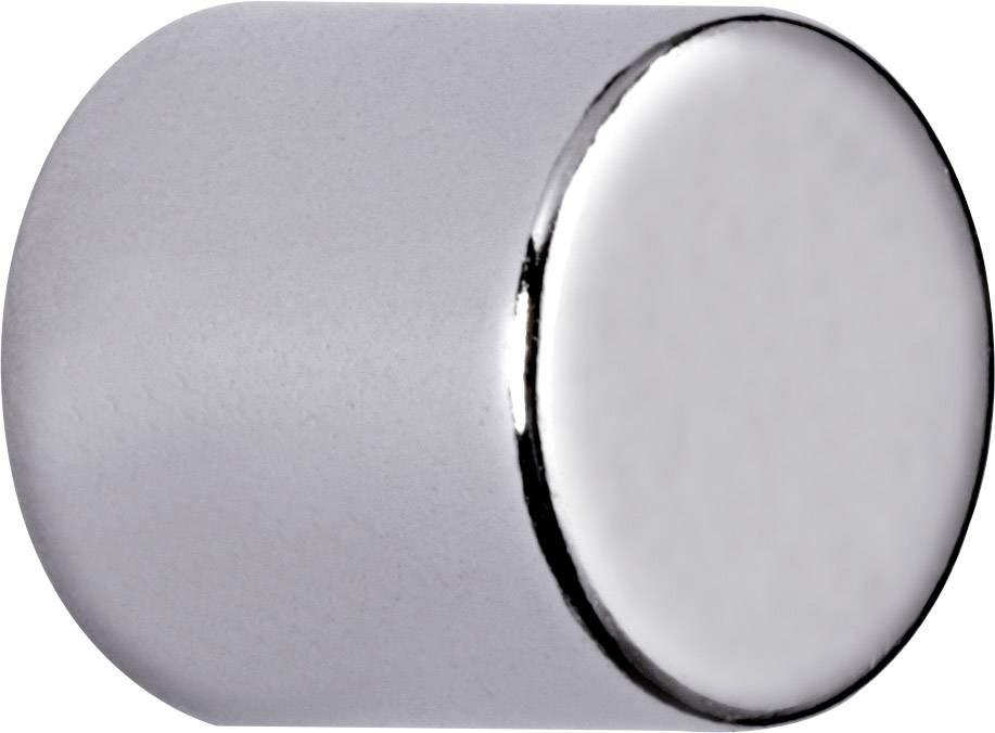 Maul Neodym Magnet (Ø x H) 10mm x 10mm Zylinder Silber 4 St. 6166896