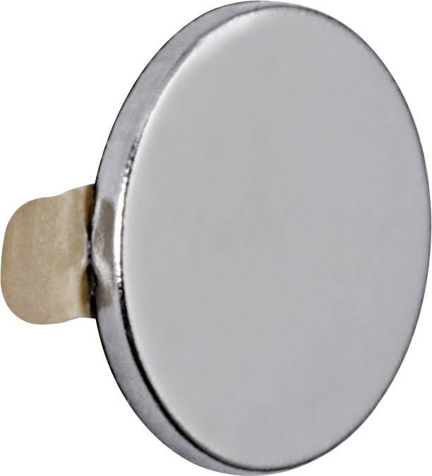 Maul Neodym Magnet (Ø x H) 10mm x 1mm Scheibe, selbstklebend Silber 20 St. 6167196