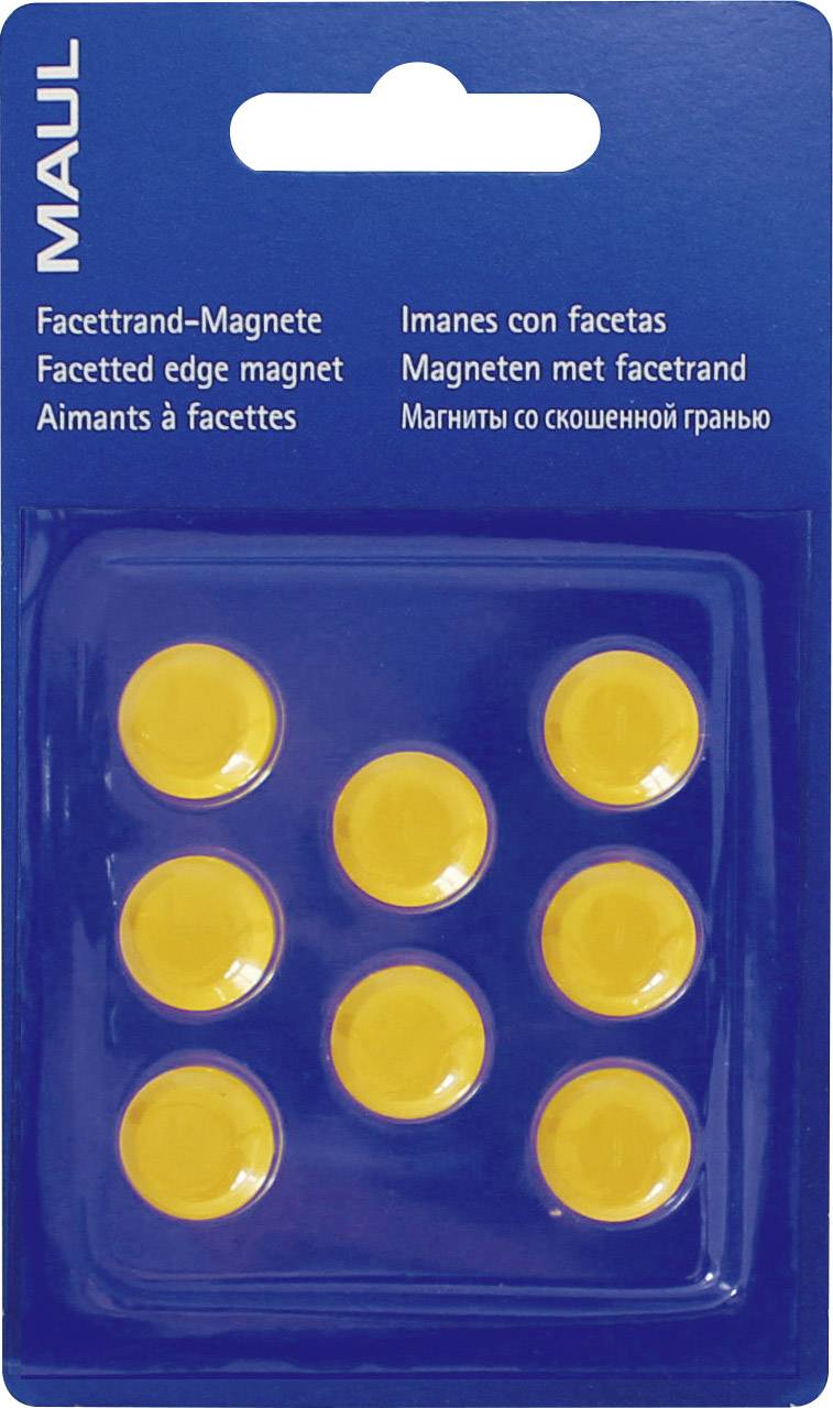 Maul Magnet MAULpro (Ø x H) 15 mm x 7 mm rund Gelb 8 St. 6175213