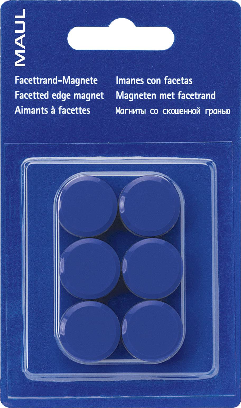 Maul Magnet MAULpro (Ø x H) 20 mm x 8 mm rund Blau 6 St. 6176235