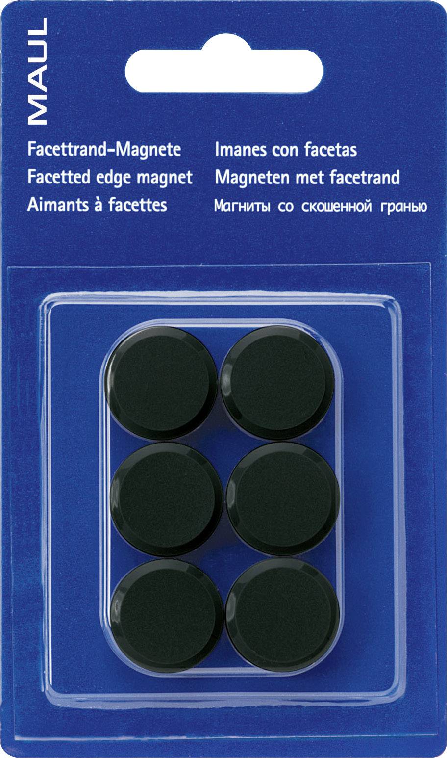 Maul Magnet MAULpro (Ø x H) 20 mm x 8 mm rund Schwarz 6 St. 6176290