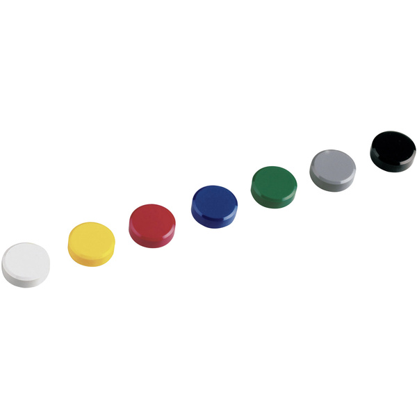 Maul Magnet MAULpro (Ø x H) 30mm x 10mm rund Weiß, Gelb, Rot, Blau, Grün, Grau, Schwarz 20 St. 6177199