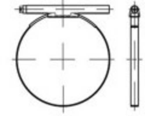 TOOLCRAFT TO-5395047 Schlauchschelle DIN 3017 Stahl (W1) Form C1 galvanisch verzinkt Schlauchschellen, mit Rundbolzen, einteilig