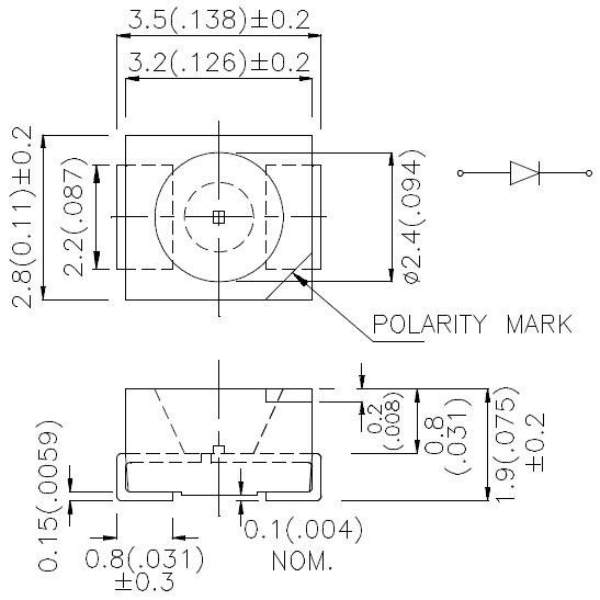 Kingbright KA-3528PBC-A SMD-LED PLCC2 Blau 60 mcd 120° 20mA 3.3V