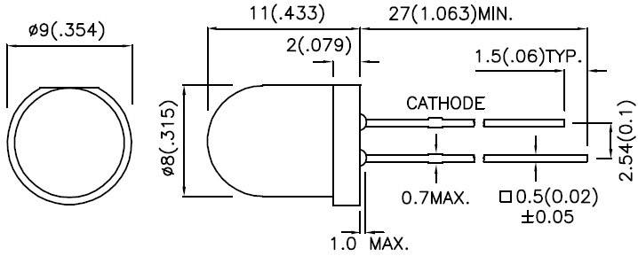 Kingbright L-793SGC LED bedrahtet Grün Rund 8 mm 300 mcd 40 ° 20 mA 2.2 V