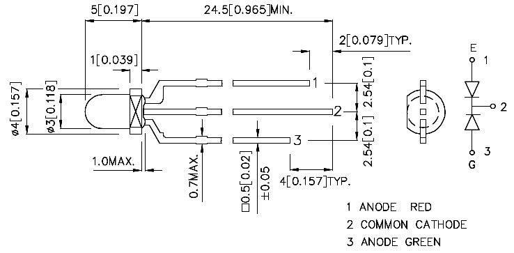 Kingbright L-115WGYW LED mehrfarbig Grün, Gelb Rund 3 mm 35 mcd, 20 mcd 60 ° 20 mA 2.2 V, 2.1 V