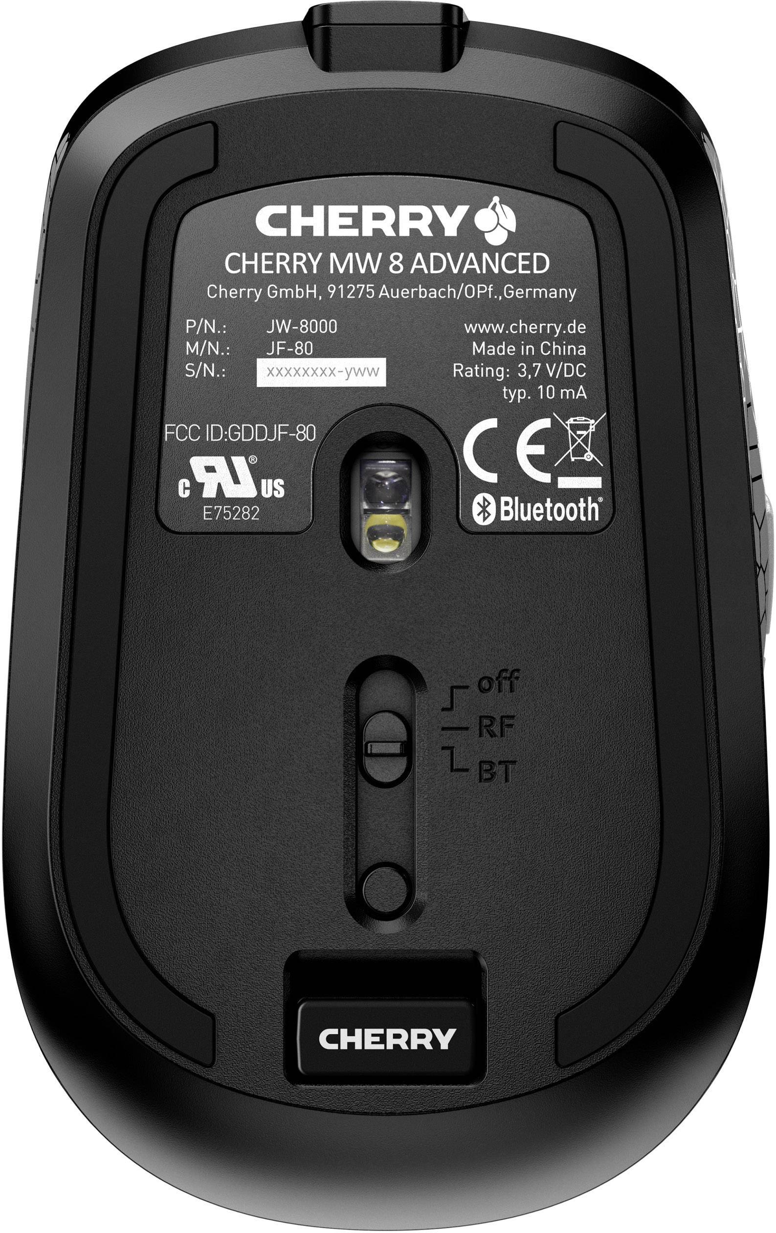 CHERRY MW 8 ADVANCED Bluetooth® Maus Laser Schwarz