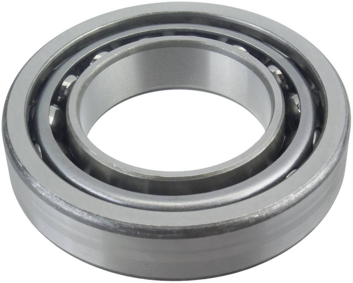 Ein Metallkugellager, zylindrische Form, sichtbar sind die Kugeln und Ringe. Es dient der Reduzierung von Reibung in Maschinen.