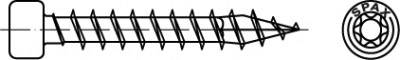 890140340080200 Holzschraube 8mm 200mm Sechsrund 89014 Stahl 50St.