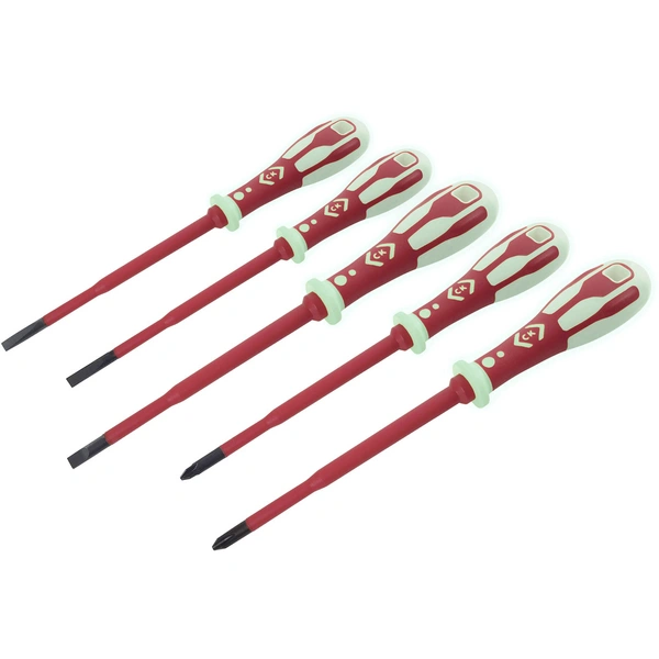 C.K. Dextro VDE Schraubendreher-Set 5teilig Schlitz, Kreuzschlitz Pozidriv C.K. Dextro VDE Schraubendreher-Set 5teilig Schlitz, Kreuzschlitz Pozidriv