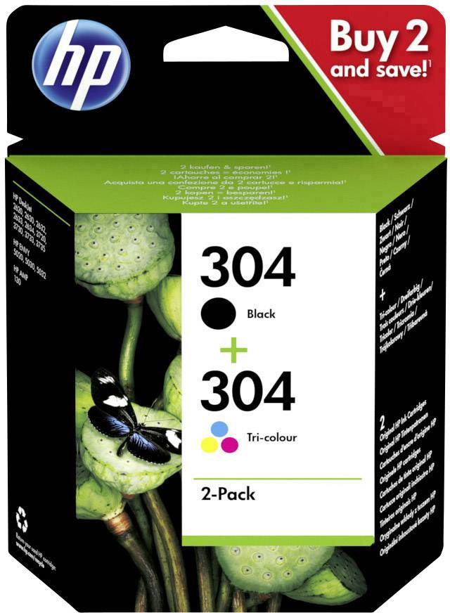 HP 304 - 2er-Pack - Farbe (Cyan, Magenta, Gelb), pigmentiertes Schwarz