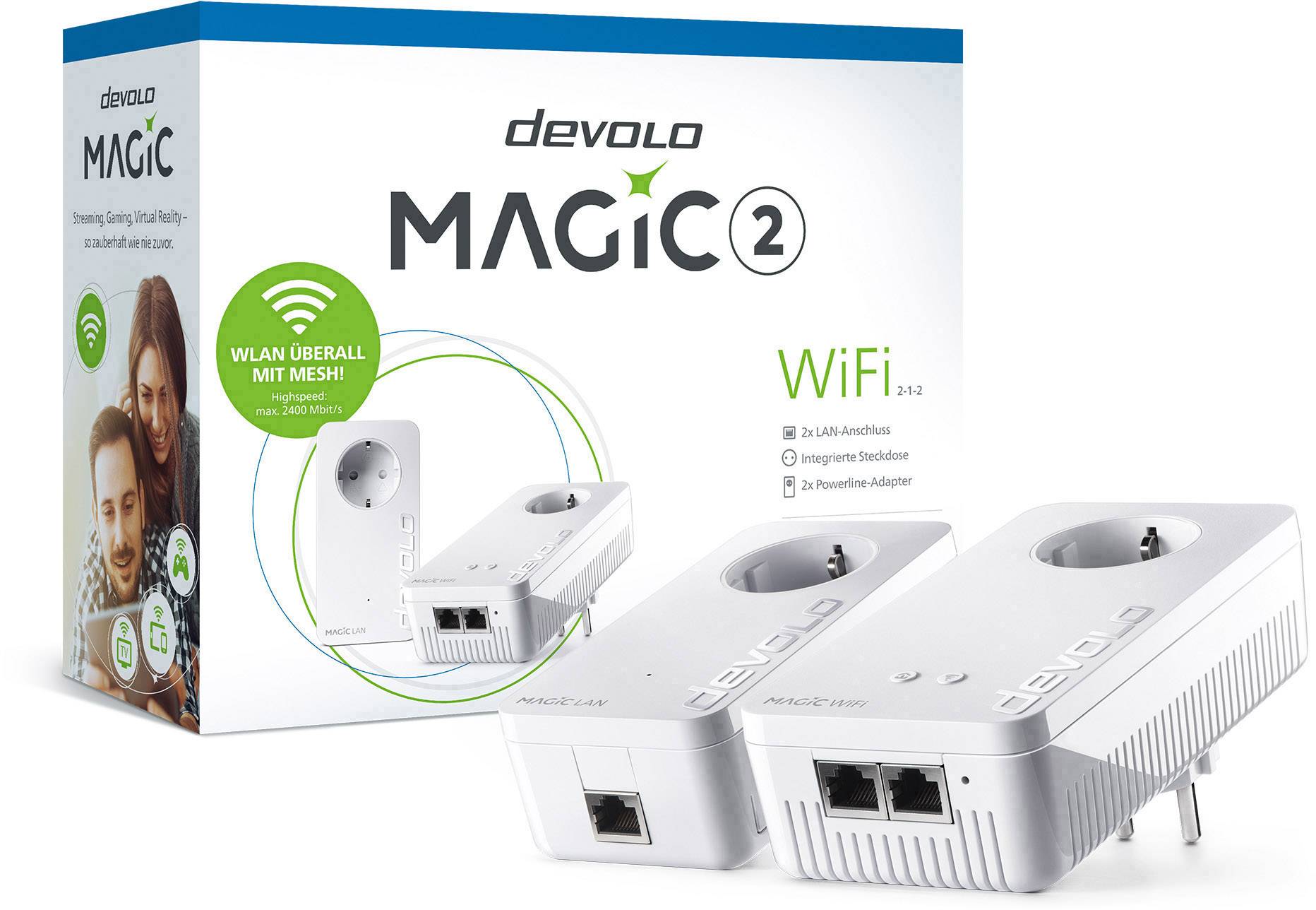 Devolo Magic 2 WiFi 2-1-2 DE/AT Powerline WLAN Starter Kit 2400MBit/s