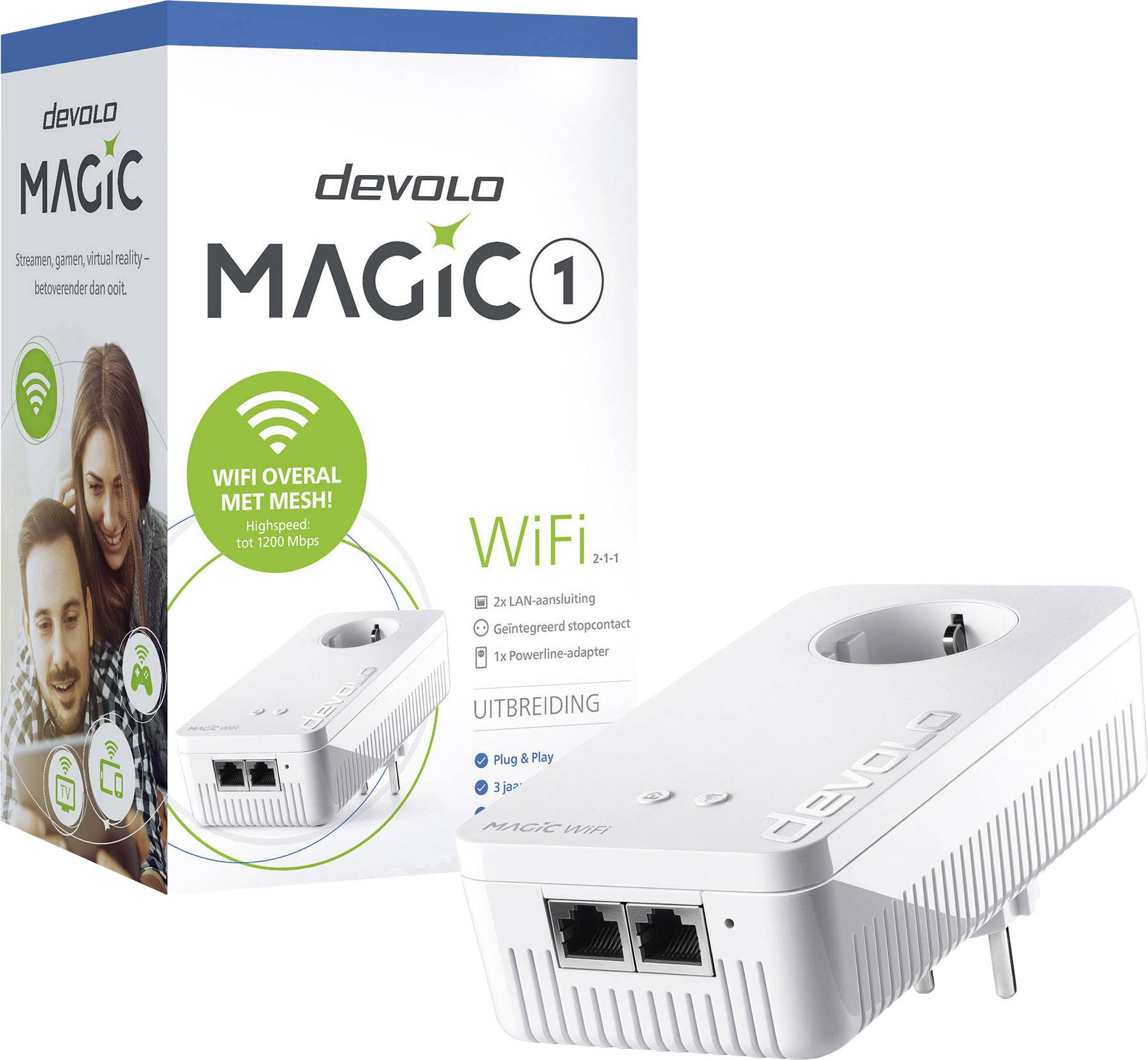 Devolo Magic 1 WiFi Powerline WLAN Erweiterungsadapter 8356 NL Powerline, WLAN 1200MBit/s