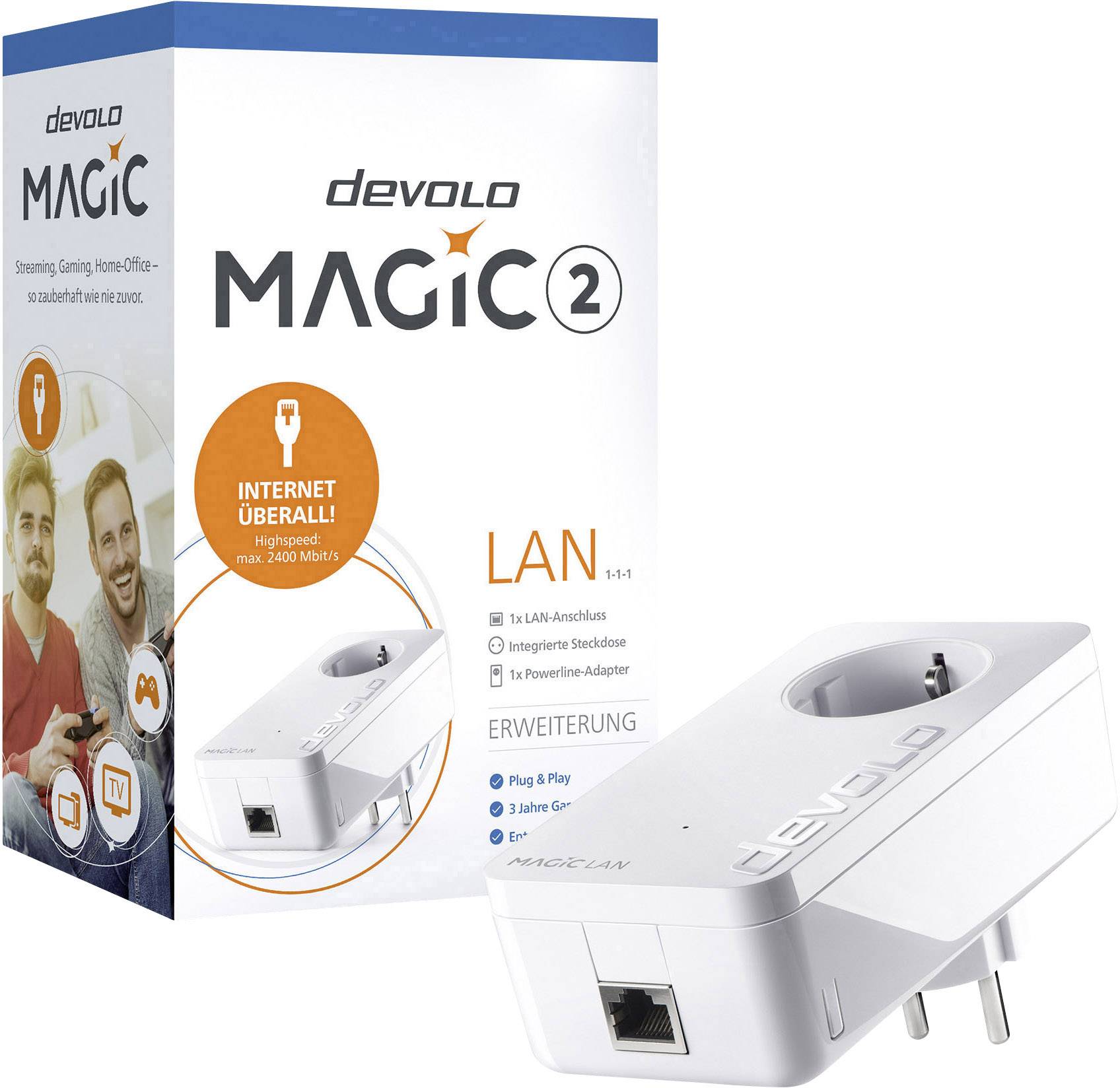 Devolo Magic 2 LAN Powerline Erweiterungsadapter 8252 EU Powerline 2400MBit/s