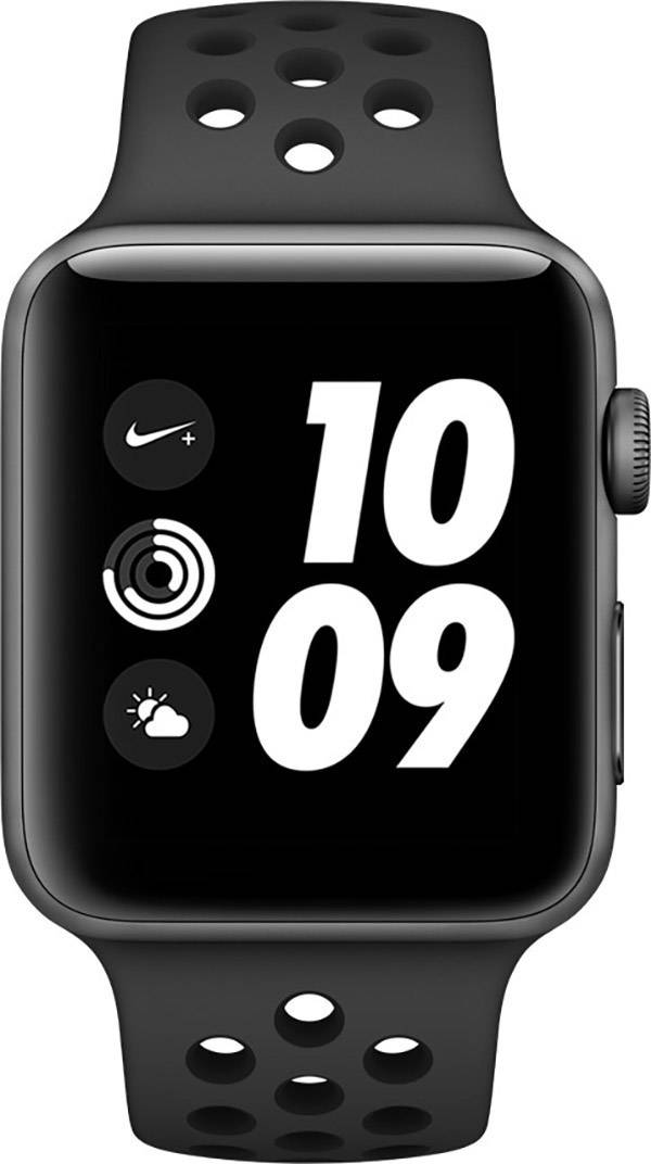 Apple Watch Series 3 Nike Edition GPS 42 mm Aluminiumgehäuse Sport Band Anthrazit, Schwarz
