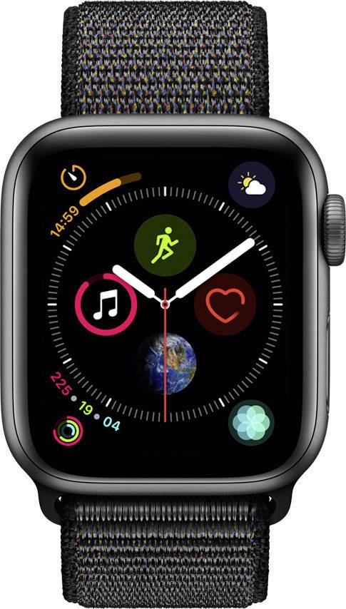 Apple Watch Sport Series 4 40mm Aluminiumgehäuse Spacegrau Sportarmband Schwarz