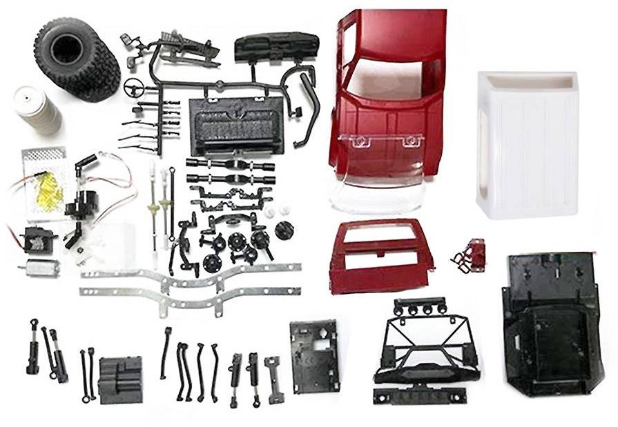 Amewi Offroad-Truck Rot Brushed 1:16 RC Modellauto Elektro Geländewagen Allradantrieb (4WD) Bausatz