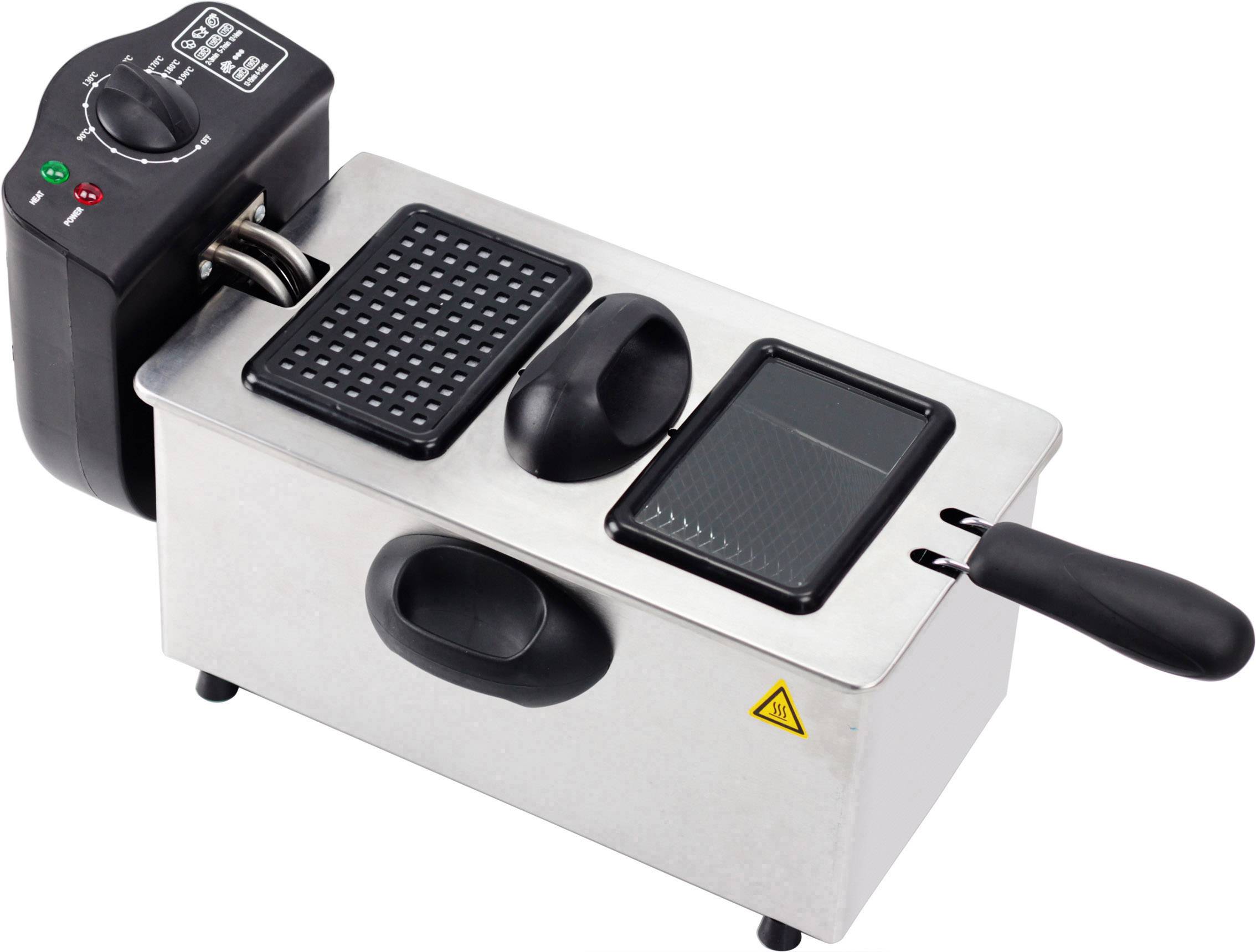 AFK EFT-2000L Kaltzonen Fritteuse 2000 W Edelstahl, Schwarz