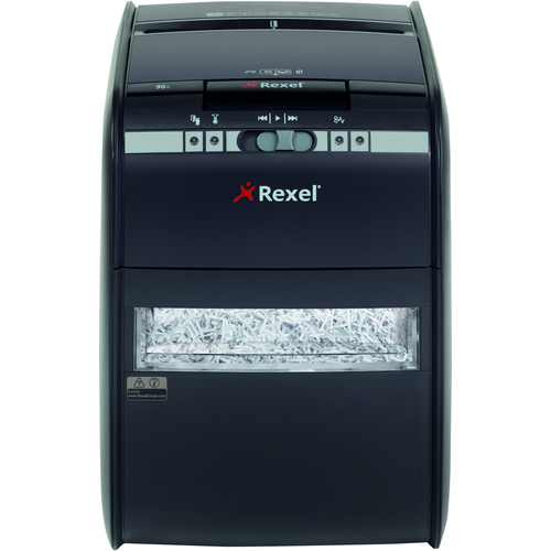 Rexel Auto+ 90X Aktenvernichter Partikelschnitt 4 x 45mm 20l Blattanzahl (max.): 100 Sicherheitsstufe 3 Vernichtet auc