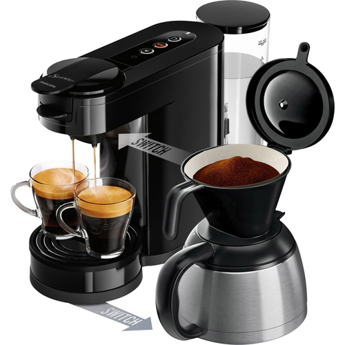 SENSEO® New Switch HD6591/69 Kaffeepadmaschine Schwarz mit Filterkaffee-Funktion