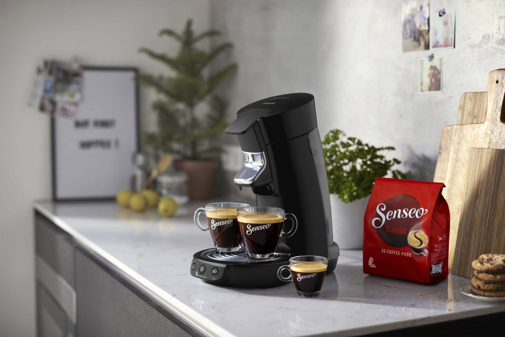 SENSEO® Viva Café HD6563/60 Kaffeepadmaschine Schwarz Höhenverstellbarer Kaffeeauslauf