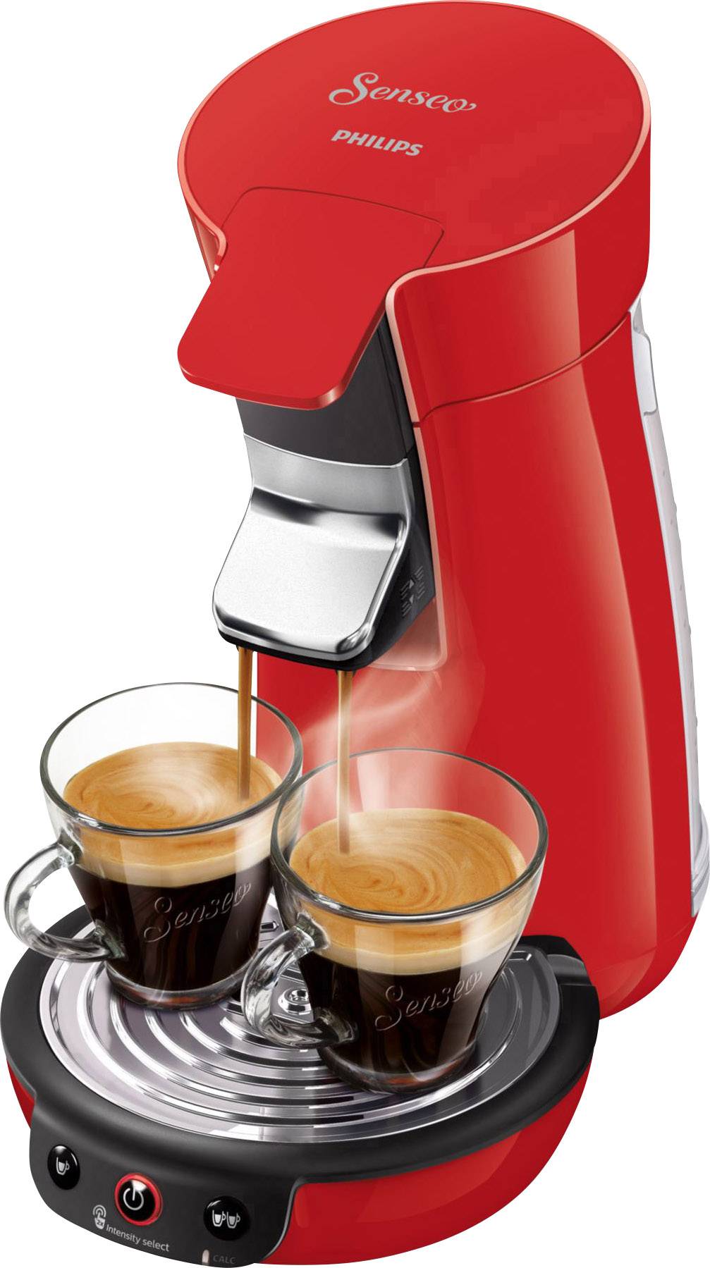 SENSEO® Viva Café HD6563/80 Kaffeepadmaschine Rot Höhenverstellbarer Kaffeeauslauf