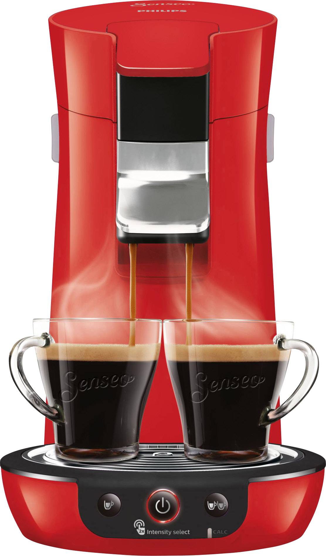 SENSEO® Viva Café HD6563/80 Kaffeepadmaschine Rot Höhenverstellbarer Kaffeeauslauf