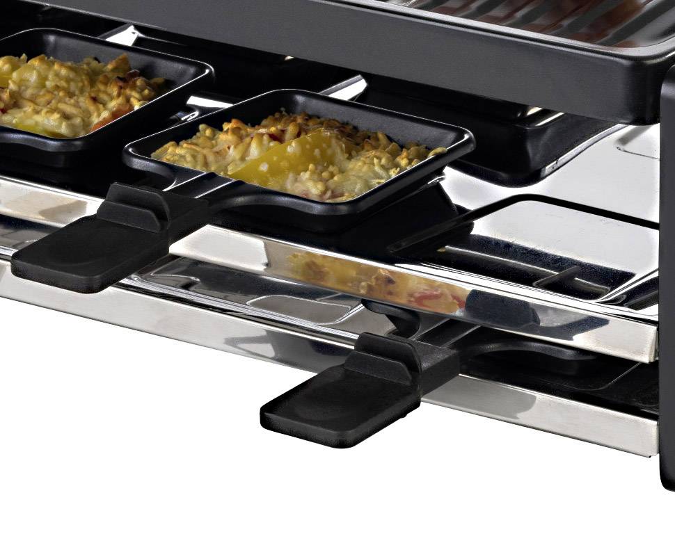 Korona 45070 Raclette 8Pfännchen Schwarz, Silber