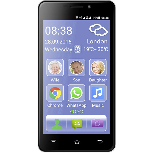 Switel eSmart M2 Senioren-Smartphone 8 GB 5 Zoll (12.7 cm)  Android™ 5.1 Lollipop Schwarz