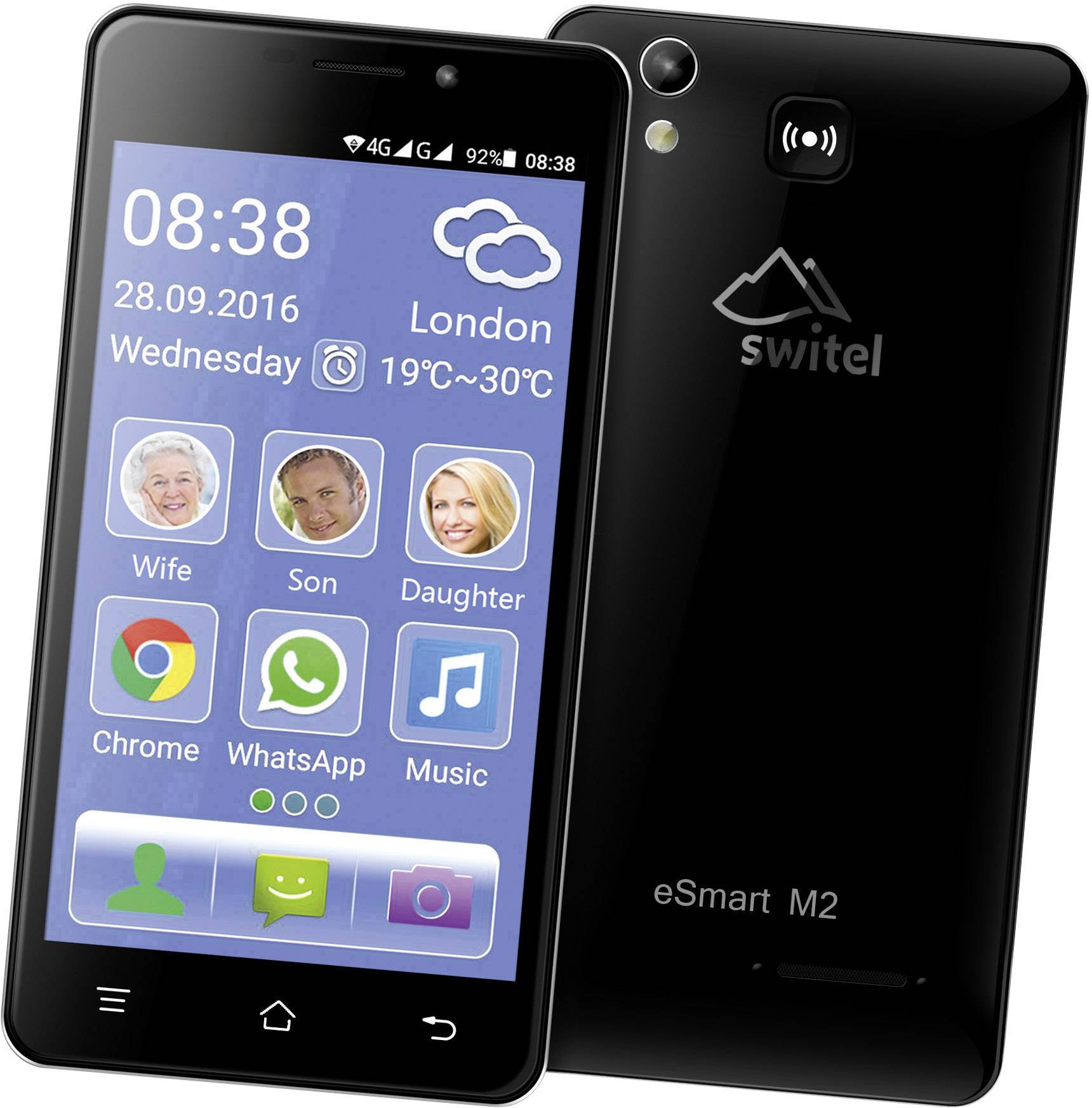 Switel eSmart M2 Senioren-Smartphone 8 GB 5 Zoll (12.7 cm)  Android™ 5.1 Lollipop Schwarz