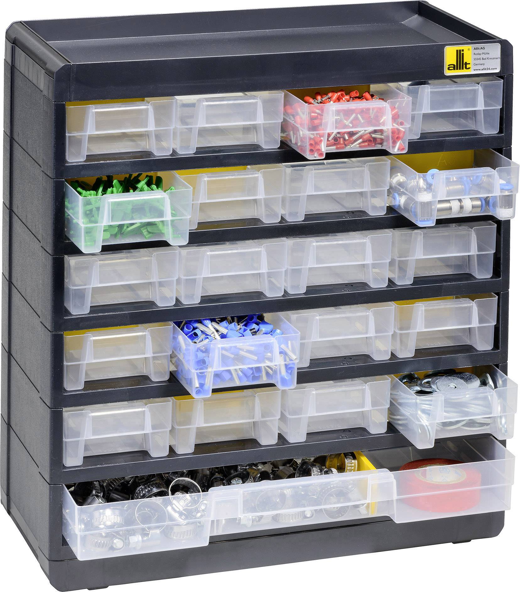 Allit 458090 Lagermagazin VarioPlus Basic 32 (B x H x T) 300 x 335 x 135 mm Schwarz, Gelb 1 St.