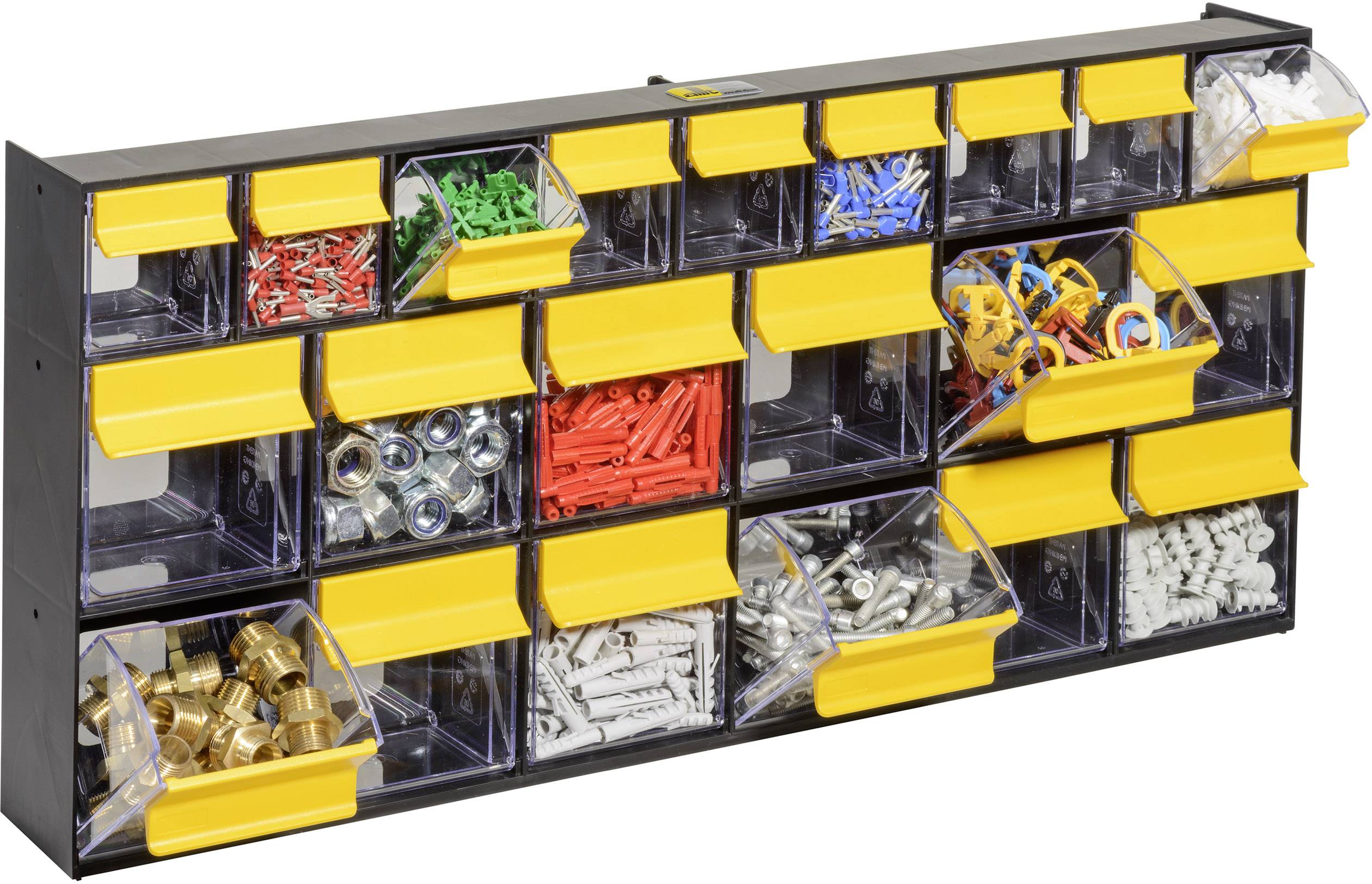 Allit 464445 Klappkasten-Magazin VarioPlus ProFlip 6/6/9 (B x H x T) 600 x 285 x 93mm Schwarz, Gelb, Transparent 1St.